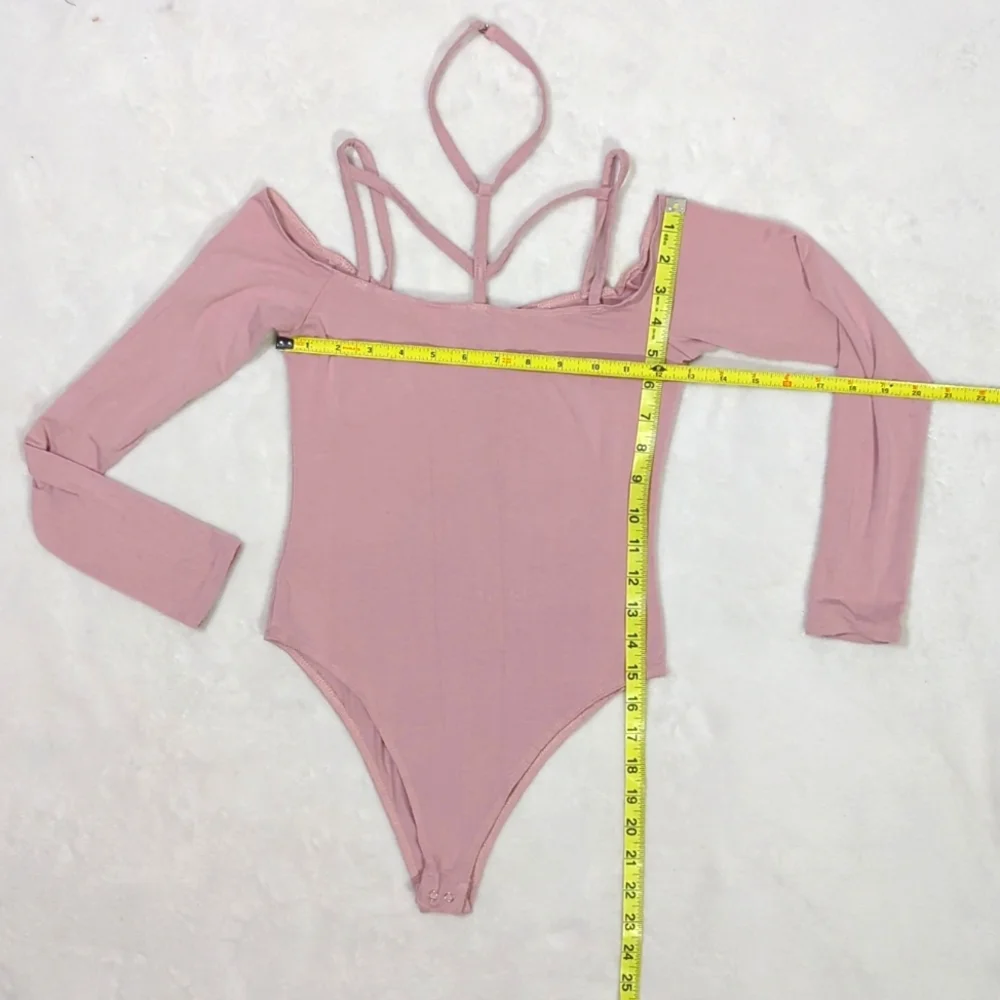3/$15!! - Pink Harness Halter Neck Bodysuit - Picture 4 of 6